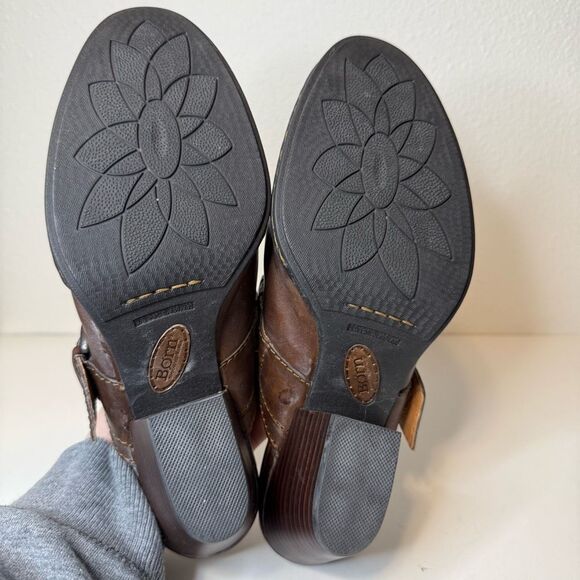 Born Brown Western Leather Mules Size 9 - Picture 5 of 9